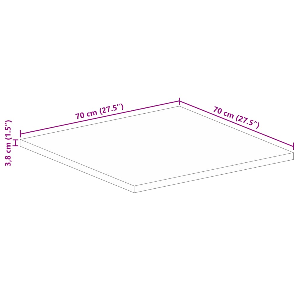 Επιφάνεια Τραπεζιού Τετράγωνη 70x70x3,8 εκ. Ανακυκλωμένο Ξύλο