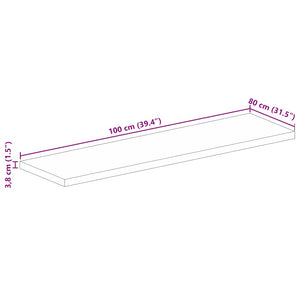 Επιφάνεια Τραπεζιού Ορθογώνια 100x80x3,8 εκ. Ανακυκλωμένο Ξύλο - Pakobazaar