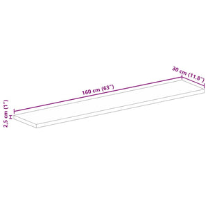 Επιφάνεια Τραπεζιού Ορθογώνια 160x30x2,5 εκ. Μασίφ Ξύλο Μάνγκο - Pakobazaar
