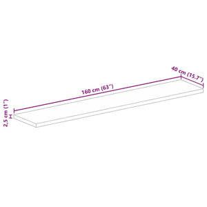 Επιφάνεια Τραπεζιού Ορθογώνια 160x40x2,5 εκ. Μασίφ Ξύλο Μάνγκο - Pakobazaar