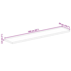 Επιφάνεια Τραπεζιού Ορθογώνια 160x50x2,5 εκ. Μασίφ Ξύλο Μάνγκο