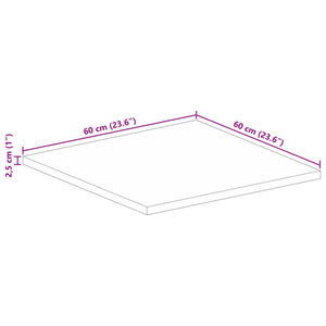 Επιφάνεια Τραπεζιού Τετράγωνη 60x60x2,5 εκ. Μασίφ Ξύλο Μάνγκο