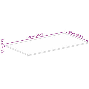Επιφάνεια Τραπεζιού Ορθογώνια 100x60x1,5 εκ. Μασίφ Ξύλο Μάνγκο