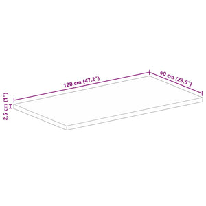 Επιφάνεια Τραπεζιού Ορθογώνια 120x60x2,5 εκ. Μασίφ Ξύλο Μάνγκο