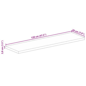 Επιφάνεια Τραπεζιού Ορθογώνια 120x20x3,8 εκ. Μασίφ Ξύλο Μάνγκο