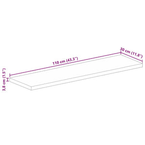 Επιφάνεια Τραπεζιού Ορθογώνια 110x30x3,8 εκ. Μασίφ Ξύλο Μάνγκο
