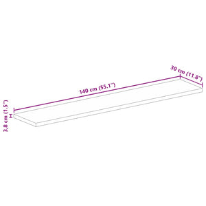 Επιφάνεια Τραπεζιού Ορθογώνια 140x30x3,8 εκ. Μασίφ Ξύλο Μάνγκο - Pakobazaar