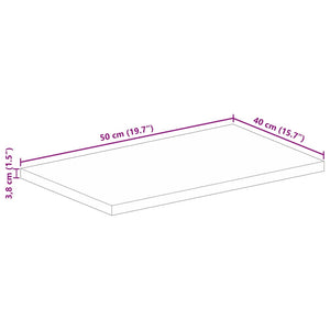 Επιφάνεια Τραπεζιού Ορθογώνια 50x40x3,8 εκ. από Μασίφ Ξύλο και Ακατέργαστο Μάνγκο - Pakobazaar