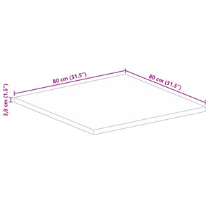 Επιτραπέζια επιφάνεια 80x80x3,8 cm τετράγωνο μασίφ ξύλο - Pakobazaar