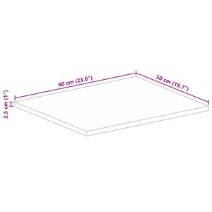 Επιφάνεια Τραπεζιού Ορθογώνια 60x50x2,5 εκ. Μασίφ Ξύλο Μάνγκο
