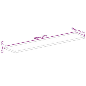 Επιφάνεια Τραπεζιού Ορθογώνια 160x50x2,5 εκ. Μασίφ Ξύλο Μάνγκο
