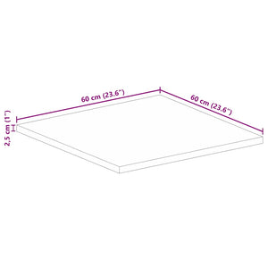 Επιφάνεια Τραπεζιού Τετράγωνη 60x60x2,5 εκ. Μασίφ Ξύλο Μάνγκο