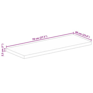 Επιφάνεια Τραπεζιού Ορθογώνια 70x60x2,5 εκ. Μασίφ Ξύλο Μάνγκο