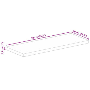 Επιτραπέζια επιφάνεια 90x60x2,5 cm Ορθογώνια από μασίφ