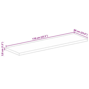 Επιφάνεια Τραπεζιού Ορθογώνια 110x60x3,8 εκ. Μασίφ Ξύλο Μάνγκο