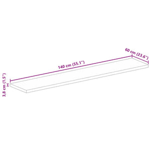 Επιφάνεια Τραπεζιού Ορθογώνια 140x60x3,8 εκ. Μασίφ Ξύλο Μάνγκο