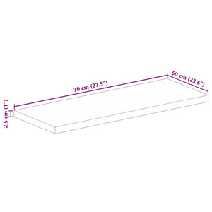 Επιφάνεια Τραπεζιού Ορθογώνια 70x60x2,5 εκ. Μασίφ Ξύλο Μάνγκο - Pakobazaar