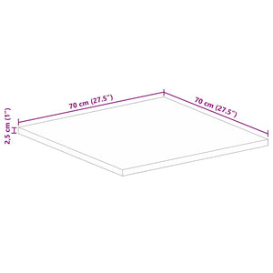 Επιφάνεια Τραπεζιού Τετράγωνη 70x70x2,5 εκ. Μασίφ Ξύλο Μάνγκο - Pakobazaar