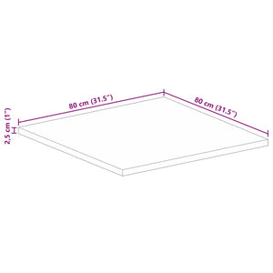 Επιφάνεια Τραπεζιού Τετράγωνη 80x80x2,5 εκ. Μασίφ Ξύλο Μάνγκο - Pakobazaar