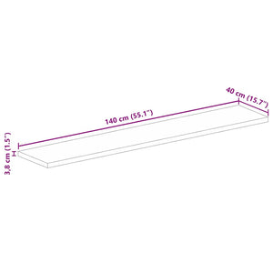 Επιφάνεια Τραπεζιού Ορθογώνια 140x40x3,8 εκ. Μασίφ Ξύλο Μάνγκο