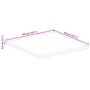 Επιφάνεια Τραπεζιού Τετράγωνη 50x50x3,8 εκ. Μασίφ Ξύλο Μάνγκο - Pakobazaar