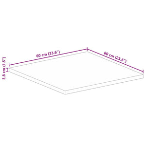 Επιφάνεια Τραπεζιού Τετράγωνη 60x60x3,8 εκ. Μασίφ Ξύλο Μάνγκο - Pakobazaar