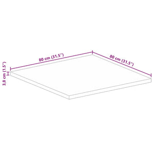 Επιφάνεια Τραπεζιού Τετράγωνη 80x80x3,8 εκ. Μασίφ Ξύλο Μάνγκο