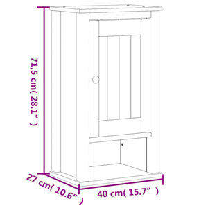 Ντουλάπι Μπάνιου Επιτοίχιο BERG Λευκό 40x27x71,5 εκ Μασίφ Πεύκο