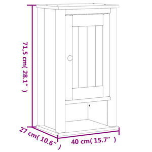 Ντουλάπι Μπάνιου Επιτοίχιο BERG Μαύρο 40x27x71,5 εκ Μασίφ Πεύκο - Pakobazaar