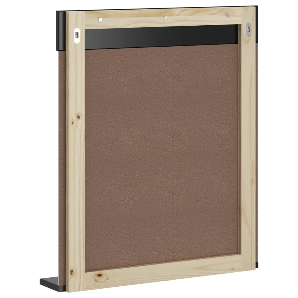 Καθρέφτης Μπάνιου με Ράφι BERG Μαύρο 60x12x70 εκ. Μασίφ Ξύλο