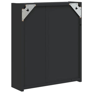 Καθρέφτης Μπάνιου με Ντουλάπι & LED Μαύρο 45 x 13 x 52 εκ.