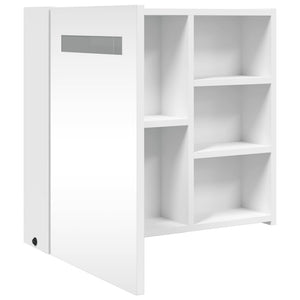 Καθρέφτης Μπάνιου με Ντουλάπι & LED Λευκό 60 x 13 x 52 εκ.