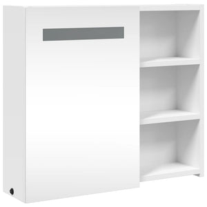 Καθρέφτης Μπάνιου με Ντουλάπι & LED Λευκό 60 x 13 x 52 εκ.
