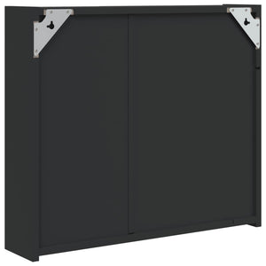 Καθρέφτης Μπάνιου με Ντουλάπι & LED Μαύρο 60 x 13 x 52 εκ.