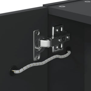 Καθρέφτης Μπάνιου με Ντουλάπι & LED Μαύρο 60 x 13 x 52 εκ.