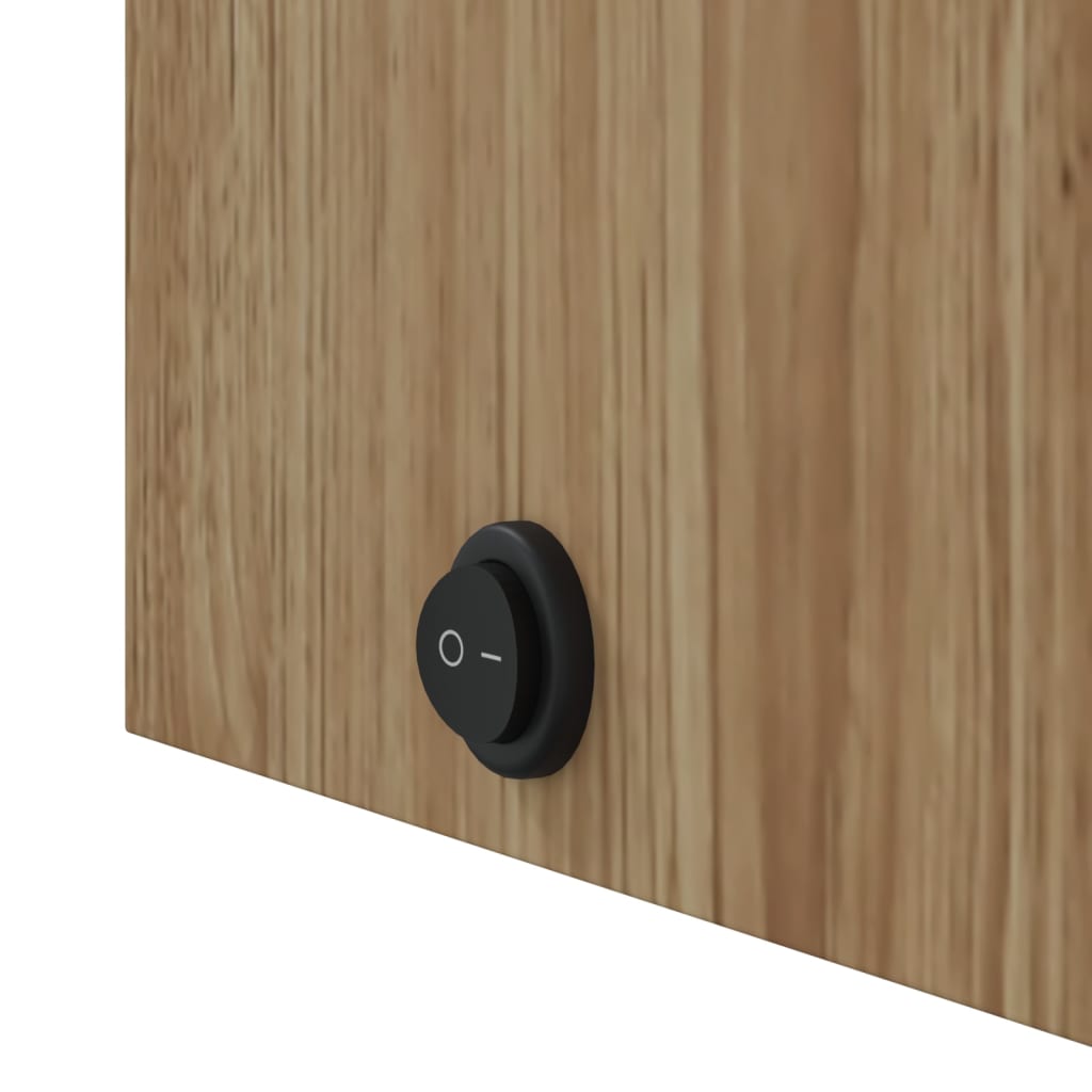 Καθρέφτης Μπάνιου με Ντουλάπι & LED Αψίδα Δρυός 42x13x70 εκ.