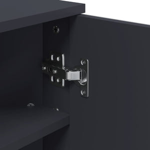 Ντουλάπα Καθρέφτης Μπάνιου Γωνιακή Γκρι 30 x 24 x 60 εκ.