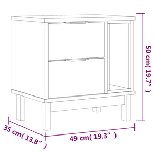 Κομοδίνο FLAM 49 x 35 x 50 εκ. από Μασίφ Ξύλο Πεύκου