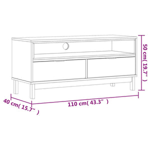 Έπιπλο Τηλεόρασης FLAM 110 x 40 x 50 εκ. από Μασίφ Ξύλο Πεύκου