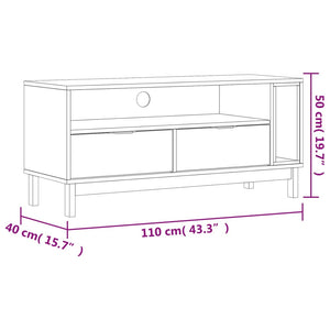Έπιπλο Τηλεόρασης FLAM 110 x 40 x 50 εκ. από Μασίφ Ξύλο Πεύκου