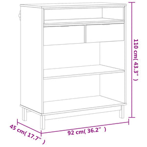 Τραπέζι Μπαρ FLAM 92 x 45 x 110 εκ. από Μασίφ Ξύλο Πεύκου