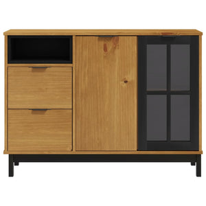 Μπουφές FLAM 110x40x80εκ. από Μασίφ Ξύλο Πεύκο με Γυάλινη Πόρτα