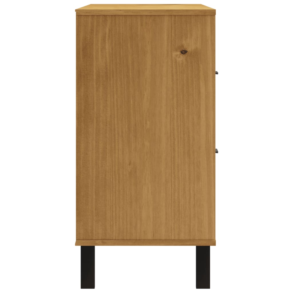 Μπουφές FLAM 110x40x80εκ. από Μασίφ Ξύλο Πεύκο με Γυάλινη Πόρτα