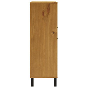 Συρταριέρα FLAM 92x40x122,5εκ Μασίφ Ξύλο Πεύκο με Γυάλινη Πόρτα