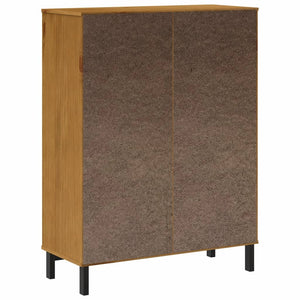 Συρταριέρα FLAM 92x40x122,5εκ Μασίφ Ξύλο Πεύκο με Γυάλινη Πόρτα