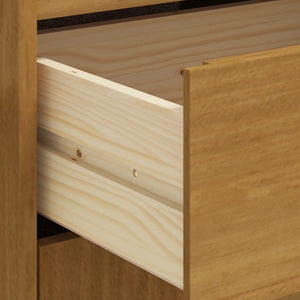 Συρταριέρα FLAM 92x40x122,5εκ Μασίφ Ξύλο Πεύκο με Γυάλινη Πόρτα
