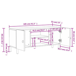 Έπιπλο Τηλεόρασης 105 x 33 x 46 εκ. από Μασίφ Ξύλο Μάνγκο - Pakobazaar