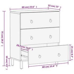 Βοηθητικό Ντουλάπι 60 x 33 x 75 εκ. από Μασίφ Ξύλο Μάνγκο
