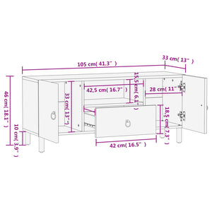 Έπιπλο Τηλεόρασης 105 x 33 x 46 εκ. από Μασίφ Ξύλο Μάνγκο - Pakobazaar