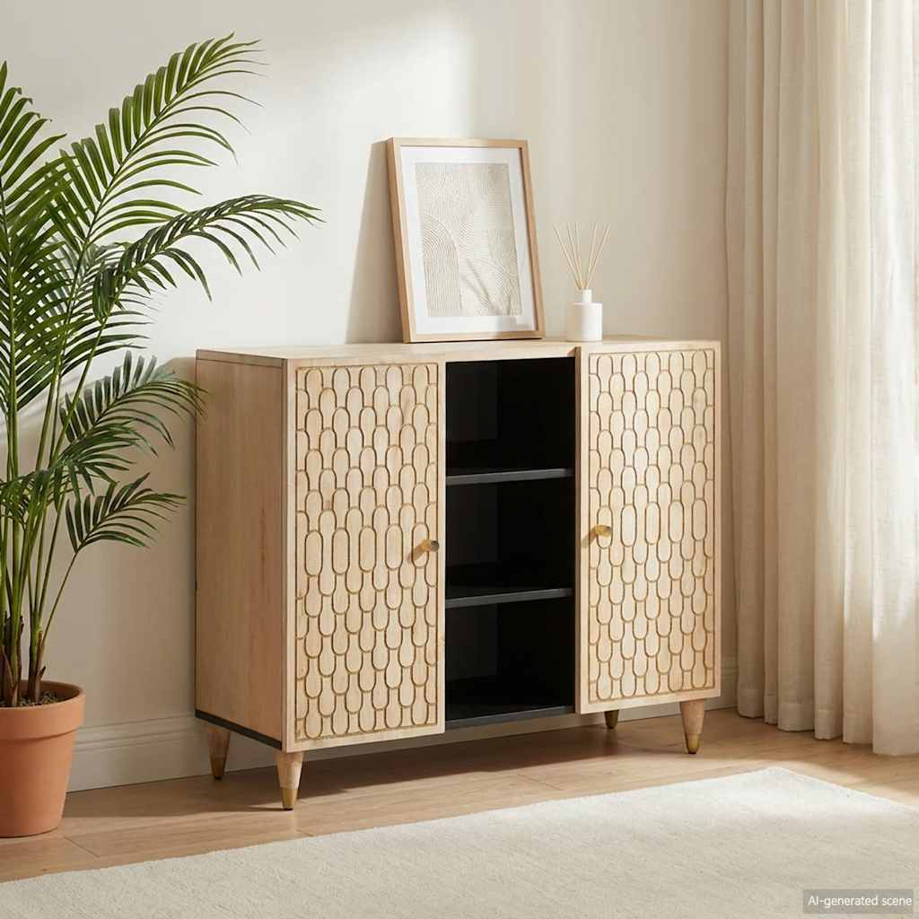Βοηθητικό Ντουλάπι 90 x 33 x 75 εκ. από Μασίφ Ξύλο Μάνγκο